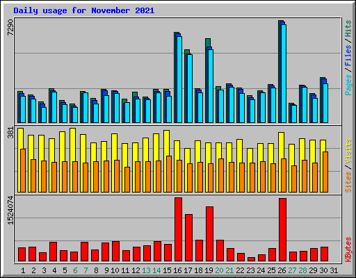 Daily usage for November 2021