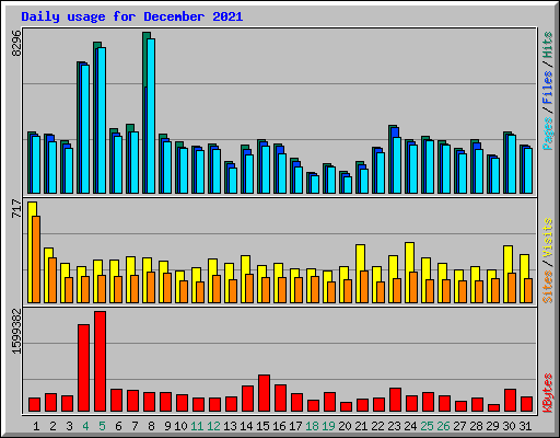 Daily usage for December 2021