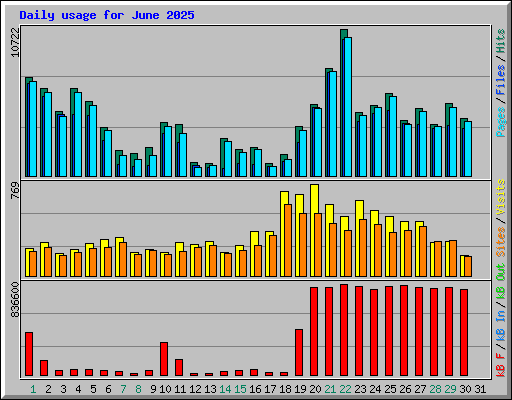Daily usage for June 2025