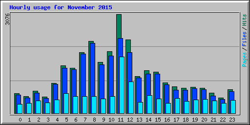 Hourly usage for November 2015