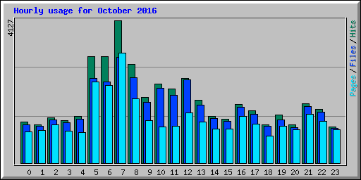 Hourly usage for October 2016