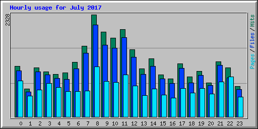 Hourly usage for July 2017