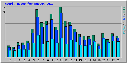 Hourly usage for August 2017