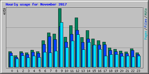 Hourly usage for November 2017