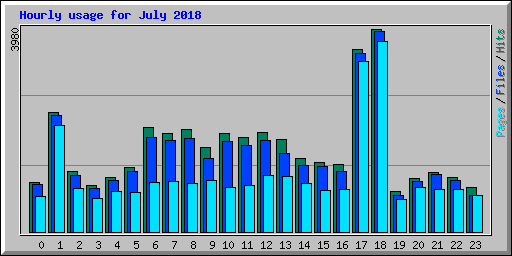 Hourly usage for July 2018