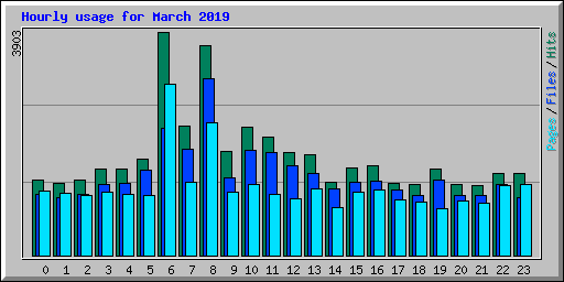 Hourly usage for March 2019