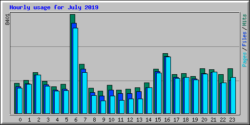 Hourly usage for July 2019