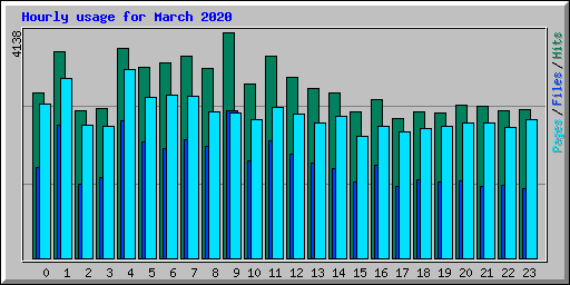 Hourly usage for March 2020