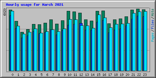Hourly usage for March 2021