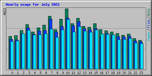 Hourly usage for July 2021