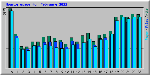 Hourly usage for February 2022