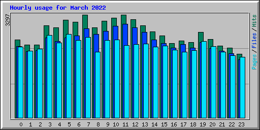 Hourly usage for March 2022
