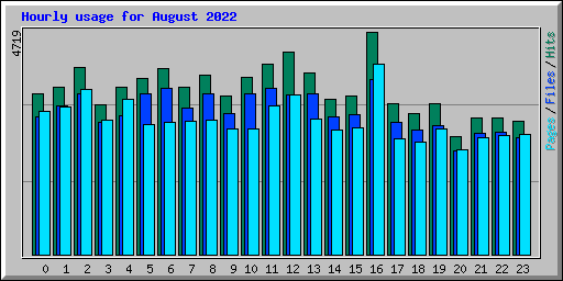 Hourly usage for August 2022