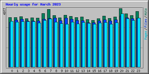 Hourly usage for March 2023