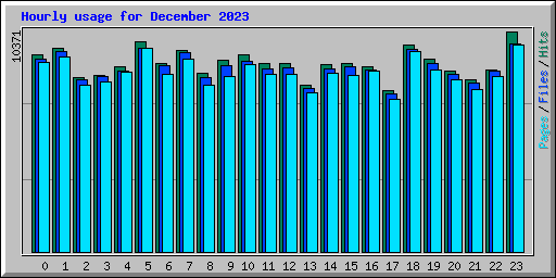 Hourly usage for December 2023